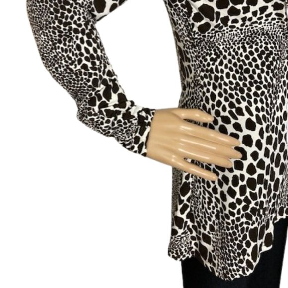 Joseph Ribkoff Animal Print Cowl Neck Tunic Top - Picture 6 of 8